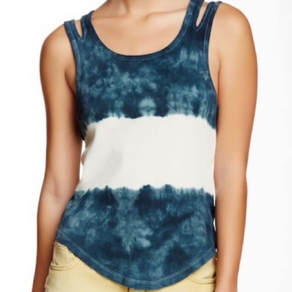 Free People blue and white dye tank top